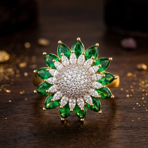 Emerald Sunburst Ring