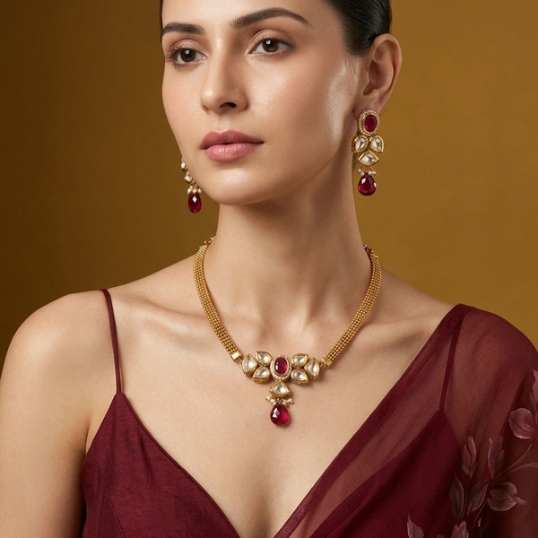 Regal Kundan Elegance-Ruby