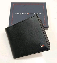 Genuine Leather Men's Trendy Wellets Collection - Size: 11 × 9 cm (Closed)Open Size: 22 × 9 cm, BLACK