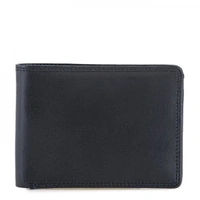 Genuine Leather Men's Trendy Wellets Collection - Size: 11 × 9 cm (Closed)Open Size: 22 × 9 cm, BLACK
