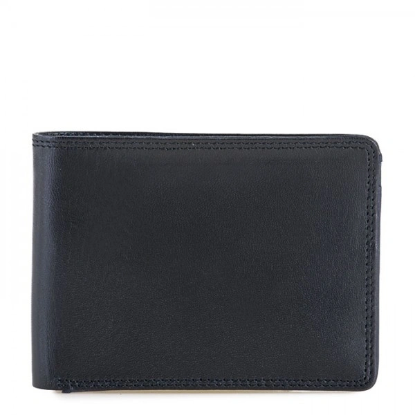 Genuine Leather Men's Trendy Wellets Collection - Size: 11 × 9 cm (Closed)Open Size: 22 × 9 cm, BLACK