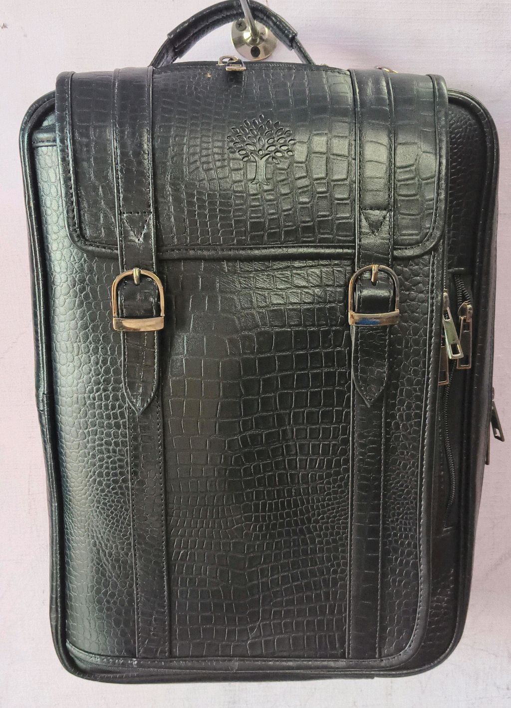 4way Bag／black leather Genuine Leather 4-Way Multi-Functional Laptop Bag –