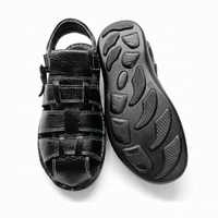 Genuine Leather Men's Trendy Sandals - 6, Black