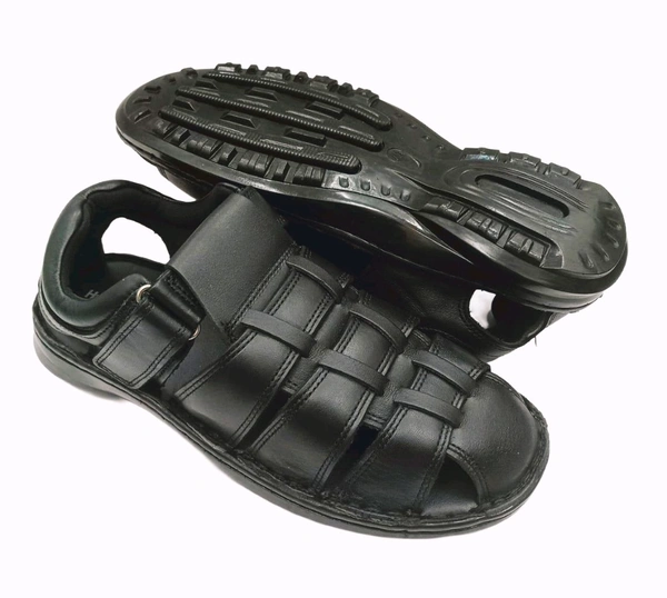 Genuine Leather Men's Trendy Full Sandals 