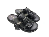 Premium Leather Slippers - 10, Black