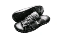 Premium Leather Slippers - 11, Black