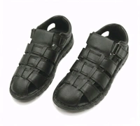 Genuine Leather Men's Trendy Comfort Full Sandals - 7, Black