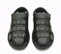 Genuine Leather Men's Trendy Comfort Full Sandals - 7, Black