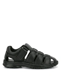 Genuine Leather Men's Trendy Comfort Full Sandals - 7, Black