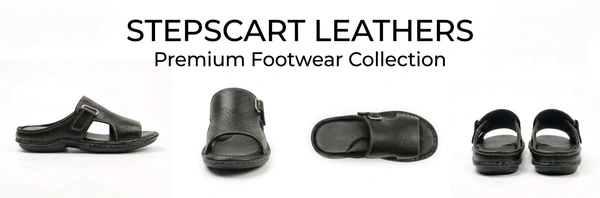 Royal Comfort Leather Sandals For Men - 6, Black
