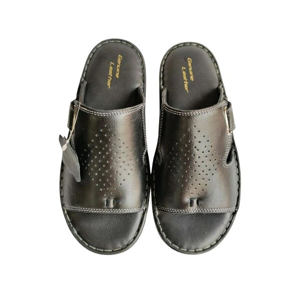 Gentle Walk Leather Sandals - 11, Black