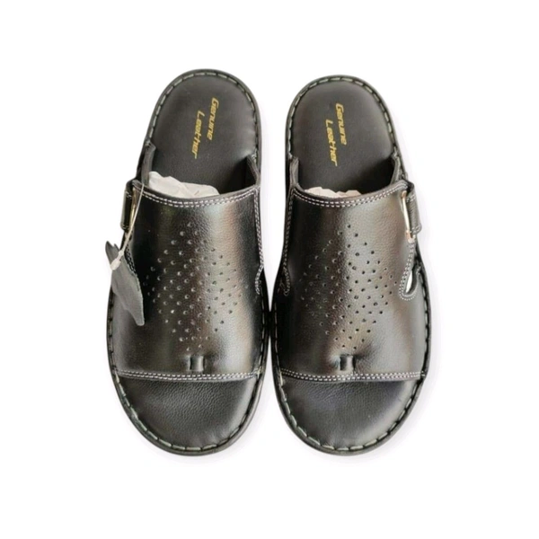 Royal Comfort Leather Chappal - 11, Black