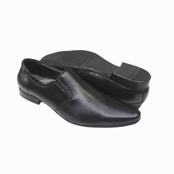 Premium Genuine Leather Formal Slip-On Shoes - TPR SOLE, Black