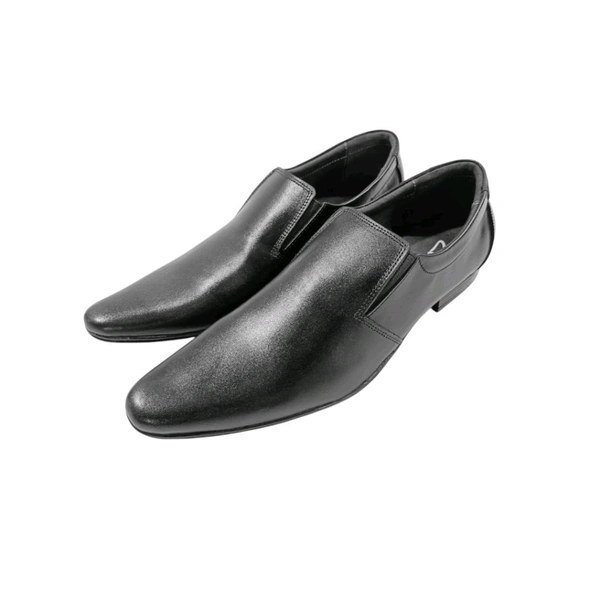 Premium Genuine Leather Formal Slip-On Shoes - TPR SOLE, Black