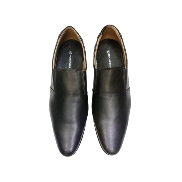 Premium Genuine Leather Formal Slip-On Shoes - TPR SOLE, Black