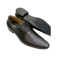 Premium Genuine Leather Formal Slip-On Shoes - TPR SOLE, Black