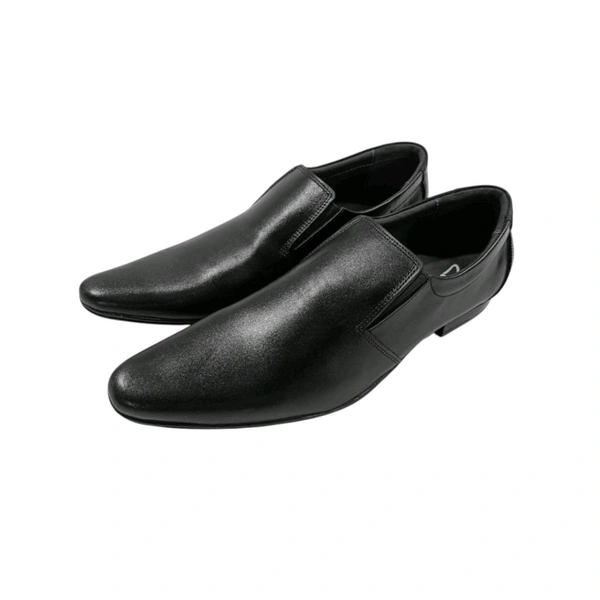 Premium Genuine Leather Formal Slip-On Shoes - TPR SOLE, Black