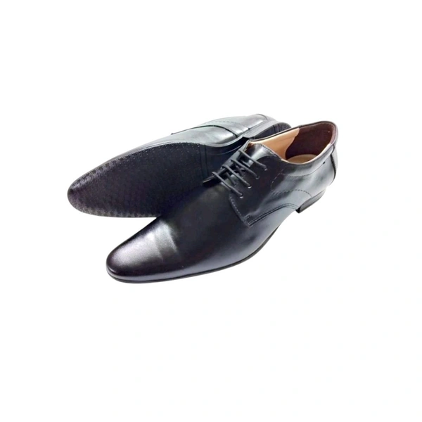 Premium Genuine Leather Formal Derby Shoes - 10, Black
