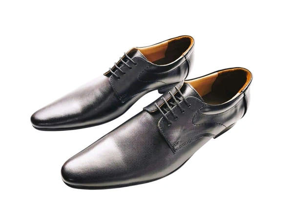 Premium Genuine Leather Formal Derby Shoes - 10, Black