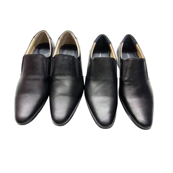Premium Genuine Leather Formal Slip-On Shoes - TPR SOLE, Black - 11, Black