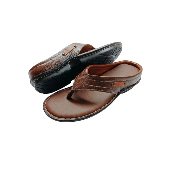 StepsCart Premium Leather Comfort Slippers - 10, Cinnamon