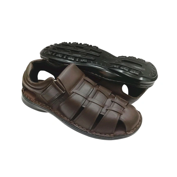 Premium Genuine Leather Fisherman Comfort Sandal for Men - 6, Morocco Brown