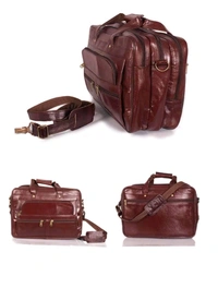 Executive Leather Laptop Bag "15.6 Inches" - 15.5 'inches', Brown
