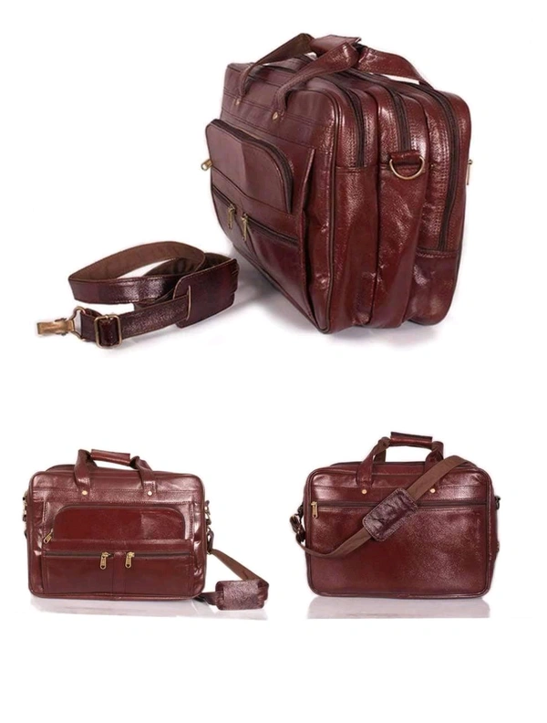 Executive Leather Laptop Bag "15.6 Inches" - 15.5 'inches', Brown