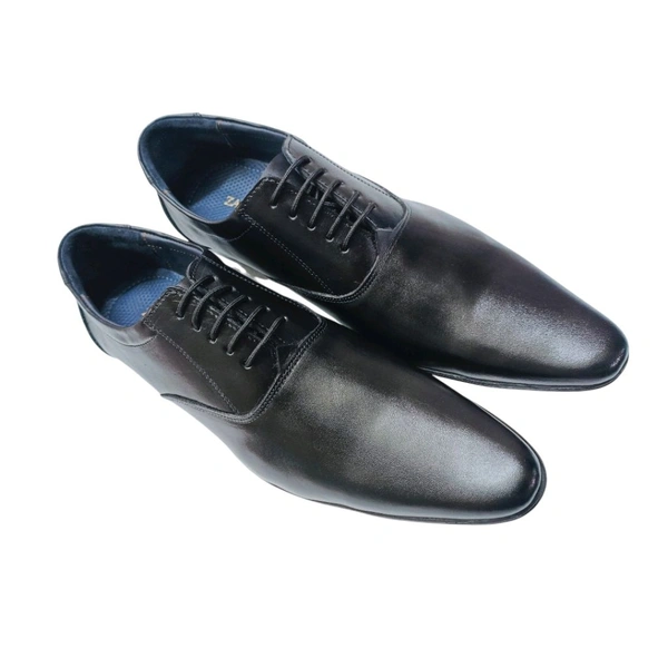 Genuine Leather Men's Trendy Oxford Plain Lace Up Shoes - 7, Black