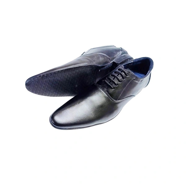 Genuine Leather Men's Trendy Oxford Plain Lace Up Shoes - 7, Black