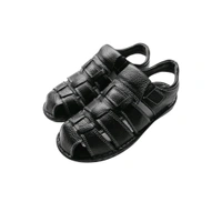 Genuine Leather Men's Trendy Sandals - 9, Black