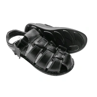 Genuine Leather Men's Trendy Sandals - 9, Black