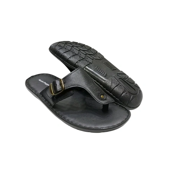 Urban Elite Black Dual-Strap Toe-Ring Sandals
