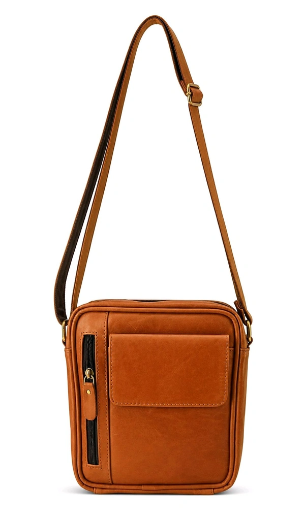 Premium Leather Crossbody Sling Bag for Unique – Compact Multi Pocket Daily Use Bag