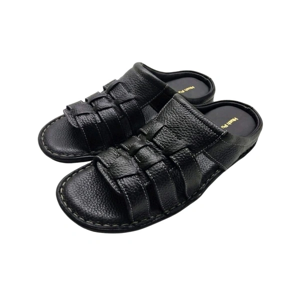Active Walk Leather Sandals - 6, Black