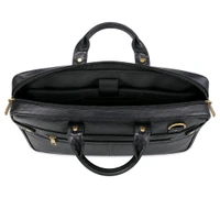 premium-genuine-leather-laptop-slim-single-compartment-bag-15-5-inch - Size: 15.5 Inches, Black