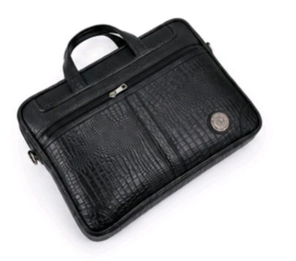 STEPSCART Black Croco Executive Laptop Bag | Premium Office Collection - Size: 15.5 Inches, Black