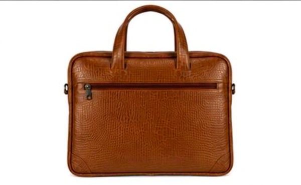 STEPSCART Single Laptop Handle Cut – Croco Print – Bags - Size: 15.5 Inches, Web Orange