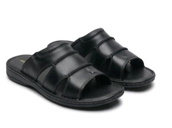 Signature Walk Leather Sandals - 10, Black