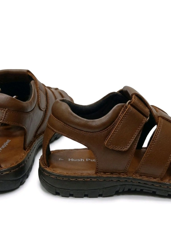 Genuine Leather Men's Trendy Comfort Sandals - 7, Tangerine