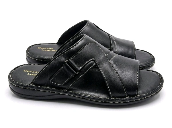 Bold Walk Leather Sandals - 8, Black