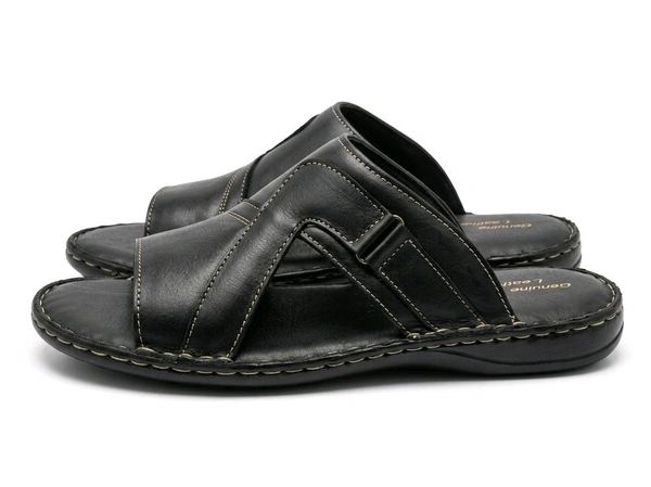 Bold Walk Leather Sandals - 8, Black