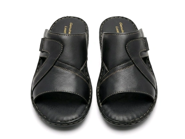 Bold Walk Leather Sandals - 8, Black