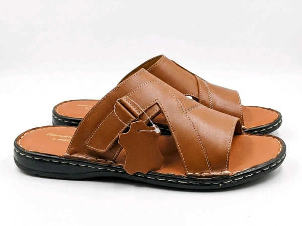 Bold Walk Leather Sandals – Tan Colour - 6, Tan Color