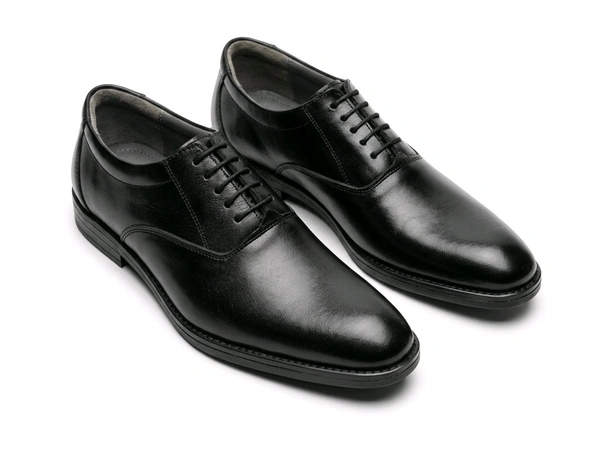 STEPSCART Classic Black Oxford Lace Up Shoes 