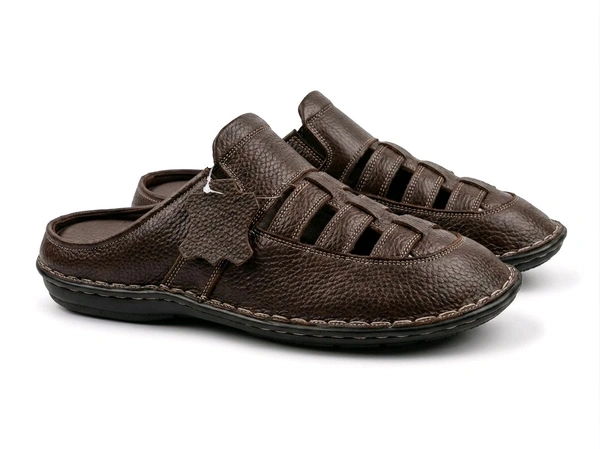 STEPSCART Royal Comfort Premium Genuine Leather Sandal - 11, Brown