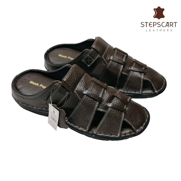 STEPSCART Heritage Series - Genuine Leather Sandal (SL-HS01) - 9, Morocco Brown