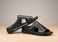 Royal Comfort Trendy Leather Sandals Collection - 7, Black