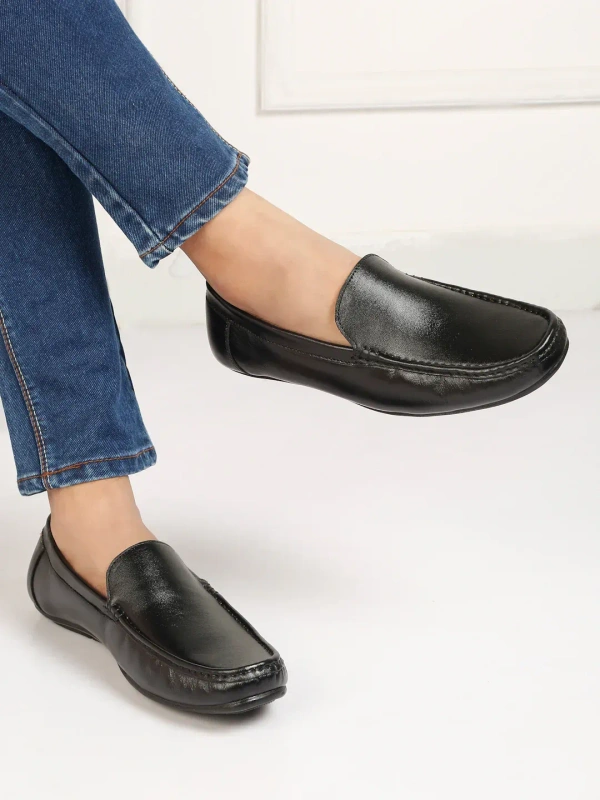 Executive Comfort Genuine Leather Formal Loafers for Men - 6, Black