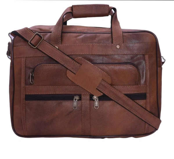 Executive Brown Leather Laptop Bag "15.6 Inches" - 15.5 'inches', Brown